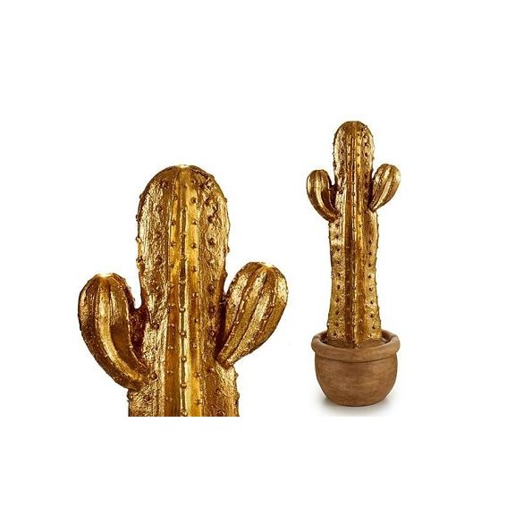 CACTUS CERAMICA MACETA 75CM DORADO LED