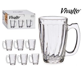 JARRA MUG VIDRIO 340ML RAYAS