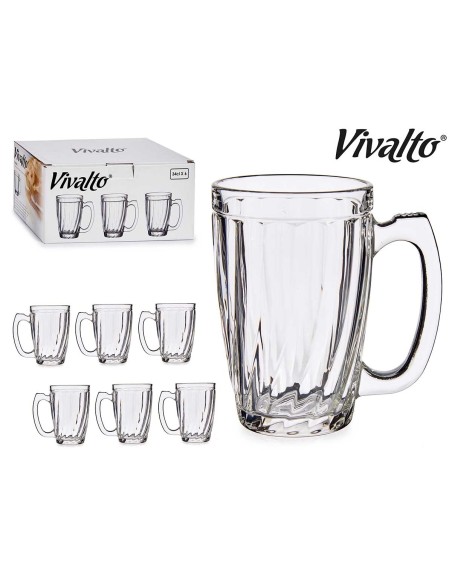 JARRA MUG VIDRIO 340ML RAYAS