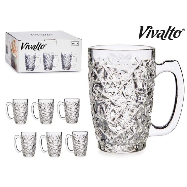 JARRA MUG VIDRIO 340ML ROMBOS