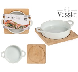 BANDEJA REDONDA CON BASE BAMBU 12,5CM
