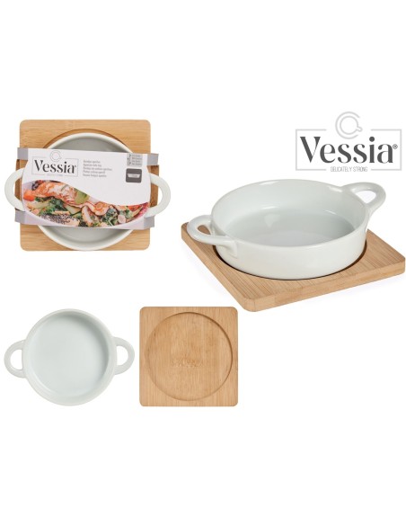 BANDEJA REDONDA CON BASE BAMBU 12,5CM