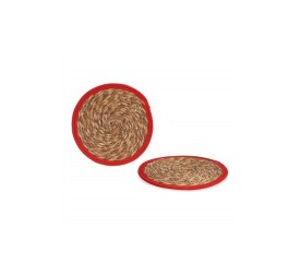 TAPETE NATURAL BORDE ROJO 35CM