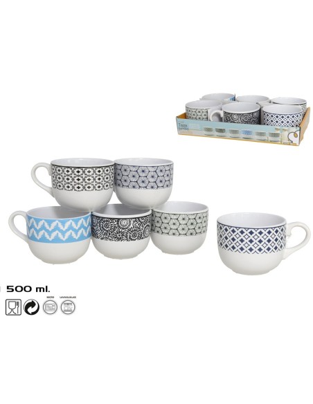 TAZA JUMBO 500 ML SEVILLA 6 SURTIDOS