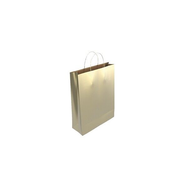 BOLSA PAPEL KRAFT ORO S 24x10x32 cm