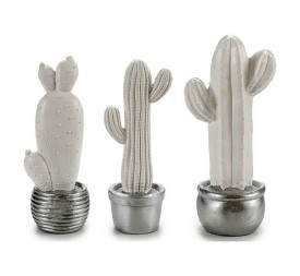 CACTUS RESINA BLANCO M PLATA 40CM SURT 3