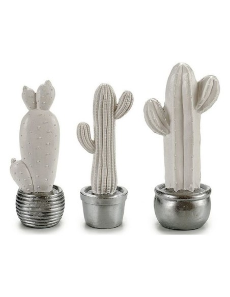 CACTUS RESINA BLANCO M PLATA 40CM SURT 3