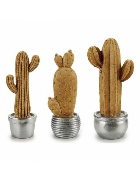 CACTUS RESINA TIERRA M PLATA 40CM SURT 3