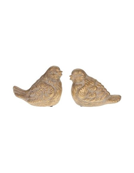 PAJARO TERRACOTA 15,5x10,5x12,5cm DORADO