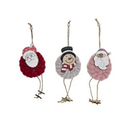DECORACION COLGANTE MADERA 8X3X26 PAPA NOEL 3 SURT