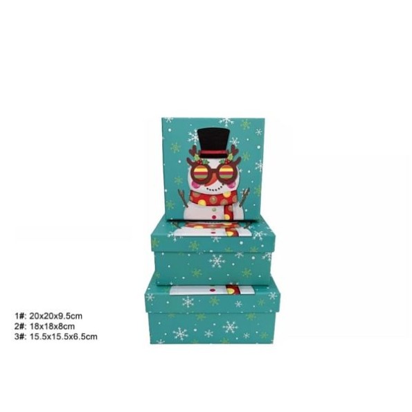 SET 3 CAJAS REGALO 20X20X9.5CM NAVIDADl