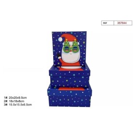 SET 3 CAJAS REGALO 20X20X9.5CM NAVIDAD (7644)