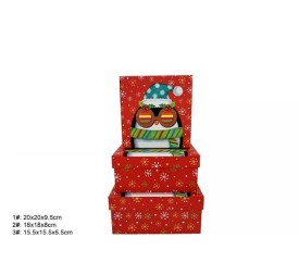 SET 3 CAJAS REGALO 20X20X9.5CM NAVIDAD (7651)