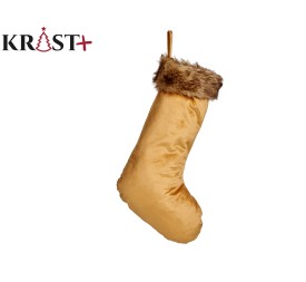 CALCETIN NAVIDEÑO TERCIOPELO AMARILLO