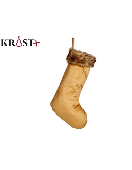 CALCETIN NAVIDEÑO TERCIOPELO AMARILLO