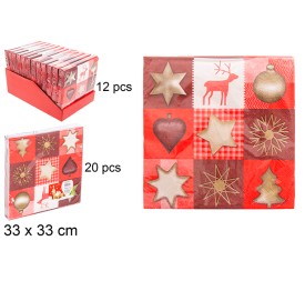 20 SERVILLETAS DECORADA NAVIDAD SURTIDOS
