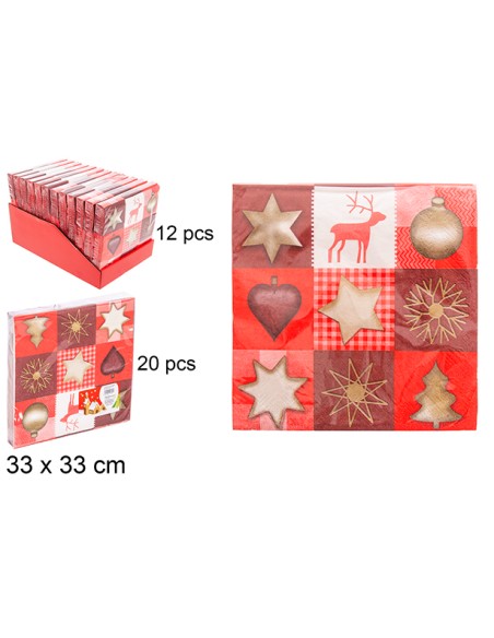 20 SERVILLETAS DECORADA NAVIDAD SURTIDOS