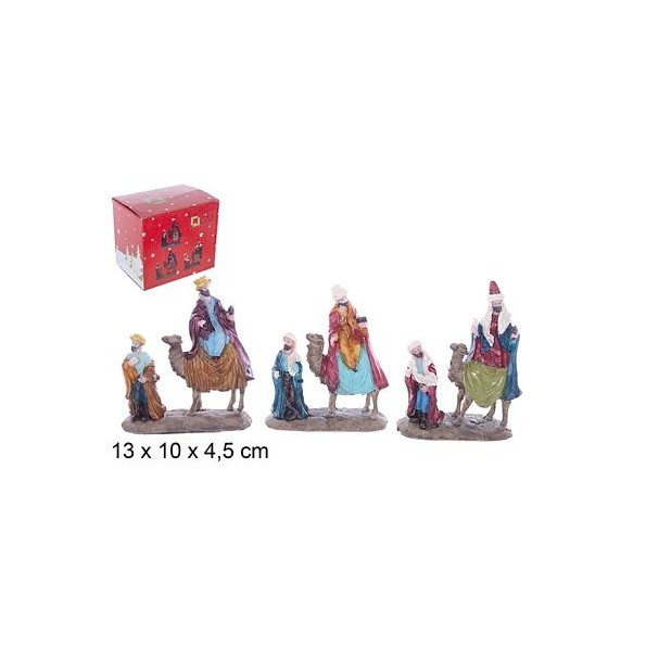 SET 3 REYES MAGOS A CAMELLO 13cm