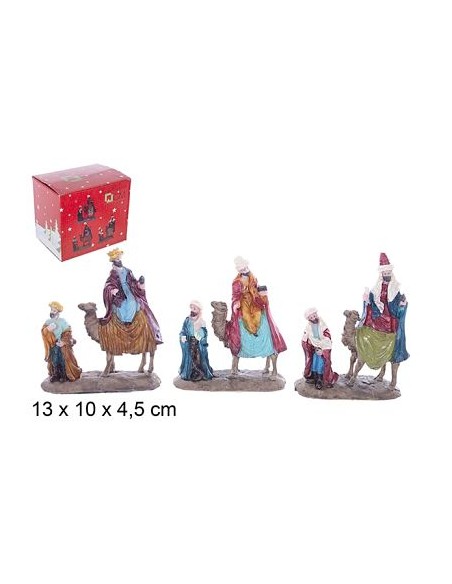 SET 3 REYES MAGOS A CAMELLO 13cm