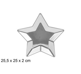 BANDEJA ESTRELLA NAVIDAD PLATA 25.5cm