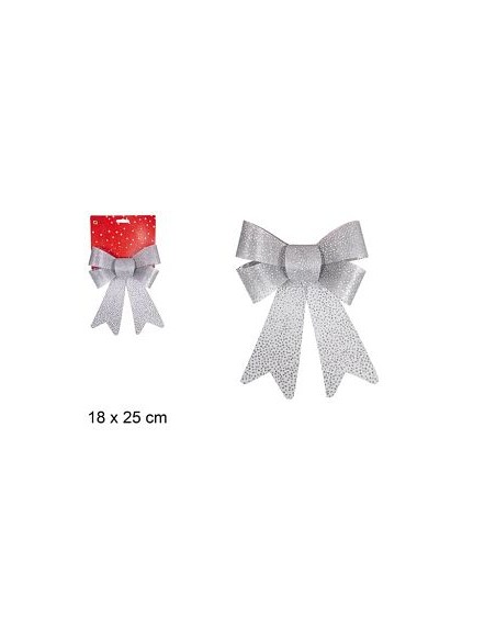 LAZO NAVIDAD PLATA PURPURINA 18x25cm