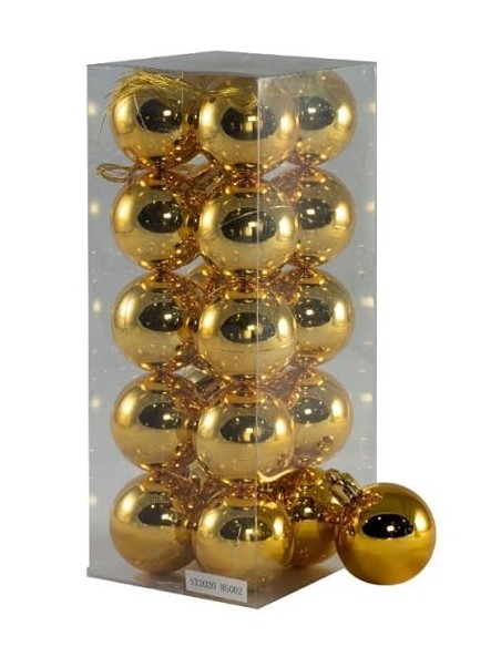 COLGANTE DE BOLAS 4CM ORO BRILLANTE SET 20PCS