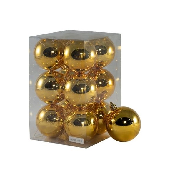 COLGANTE DE BOLAS 6CM ORO BRILLANTE SET 12PCS