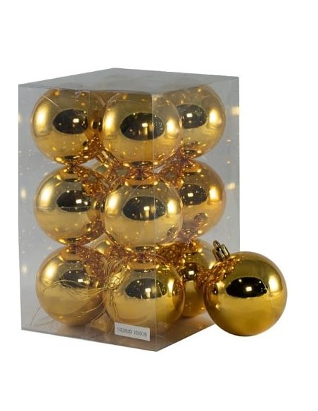 COLGANTE DE BOLAS 6CM ORO BRILLANTE SET 12PCS