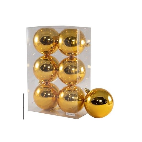 COLGANTE DE BOLAS 8CM ORO BRILLANTE SET 6PCS