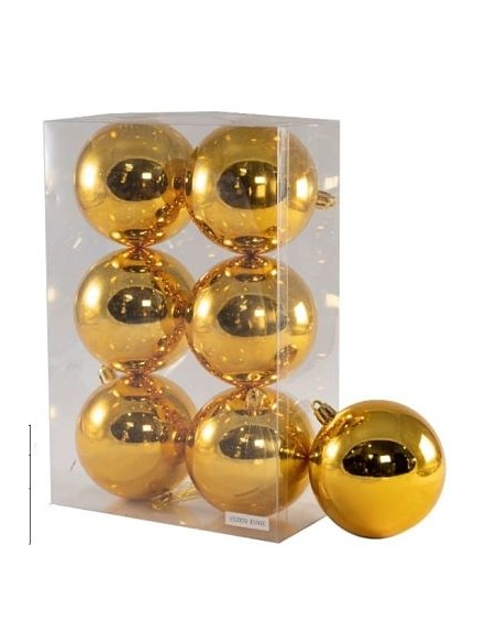 COLGANTE DE BOLAS 8CM ORO BRILLANTE SET 6PCS