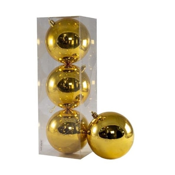 COLGANTE DE BOLAS 10CM ORO BRILLANTE SET 3PCS