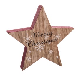 ESTRELLA FELIZ NAVIDAD MADERA 16 X 2,50 X 16 CM