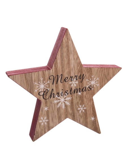 ESTRELLA FELIZ NAVIDAD MADERA 16 X 2,50 X 16 CM
