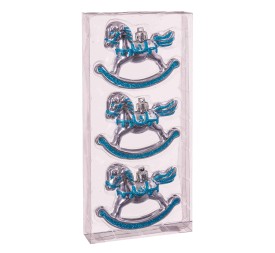 S/3 CABALLO BALANCÍN PLATA 12 X 3 X 3 CM