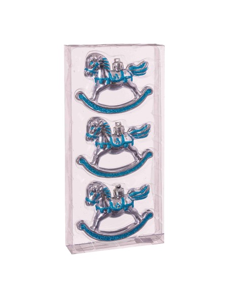 S/3 CABALLO BALANCÍN PLATA 12 X 3 X 3 CM