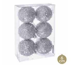 S/6 BOLAS BITS FOAM PLATA 6 X 6 X 6 CM