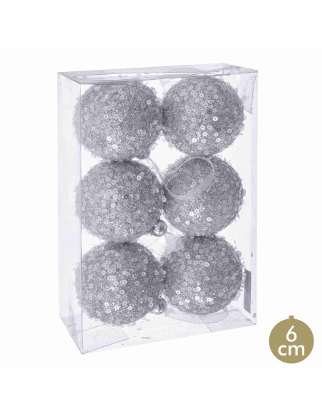 S/6 BOLAS BITS FOAM PLATA 6 X 6 X 6 CM