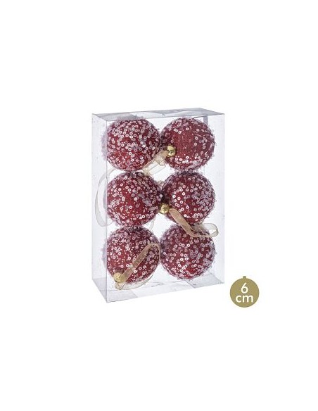 S/6 BOLAS BITS FOAM ROJO 6 X 6 X 6 CM