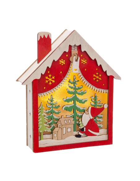 CASA PAISAJE PAPA NOEL CON LUZ 18,50 X 5,20 X 20,70 CM