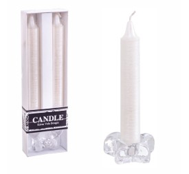 S/2 VELA CANDELABRO BLANCO NACARADO 15,20 X 5,40 X 2,30 CM