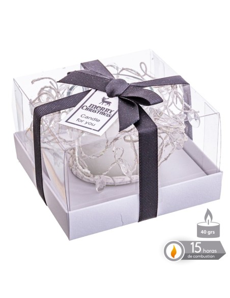VELA TARRO CRISTAL "GLITTERING" 10,50 X 10,50 X 6,70 CM (2122)