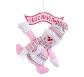 MUÑECO NIEVE FELIZ NAVIDAD TEJIDO 27 CM