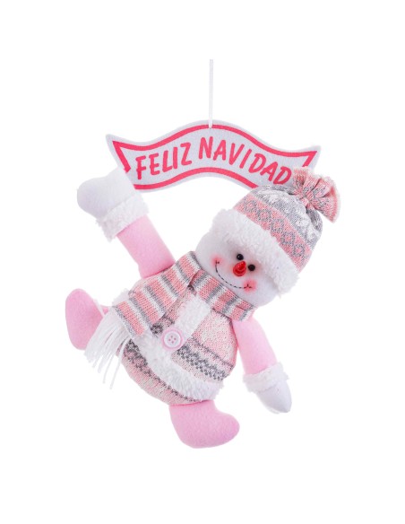 MUÑECO NIEVE FELIZ NAVIDAD TEJIDO 27 CM