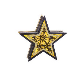 ESTRELLA CON LUZ DECORADA MADERA 20 X 20 X 4,70 CM