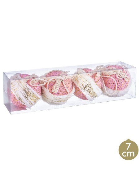 S/4 BOLAS CENEFA FOAM ROSA 7 X 7 X 7 CM