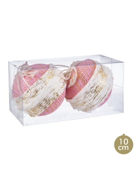 S/2 BOLAS CENEFA FOAM ROSA 10 X 10 X 10 CM