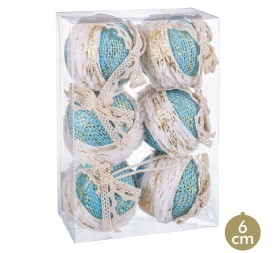 S/6 BOLAS CENEFA FOAM TURQUESA 6 X 6 X 6 CM