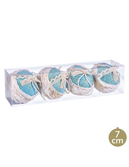 S/4 BOLAS CENEFA FOAM TURQUESA 7 X 7 X 7 CM