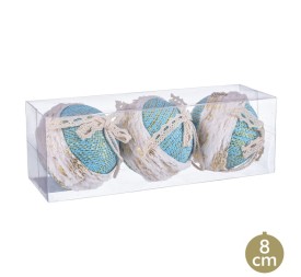 S/3 BOLAS CENEFA FOAM TURQUESA 8 X 8 X 8 CM