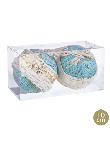 S/2 BOLAS CENEFA FOAM TURQUESA 10 X 10 X 10 CM